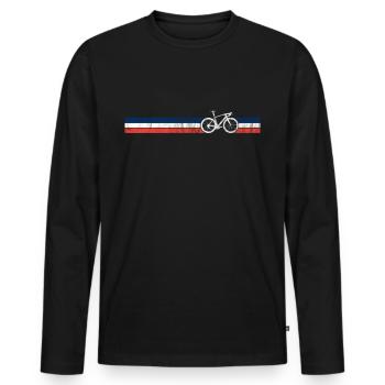 French Cyclist Flag France Bike Racing Bicyclist - Men's Premium Organic Long Sleeve Shirt - black - Front - Nico (187cm)