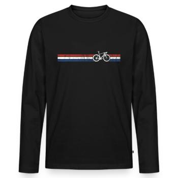 Netherlands Cyclist Bike Racing Dutch Flag NL - Men's Premium Organic Long Sleeve Shirt - black - Front - Nico (187cm)