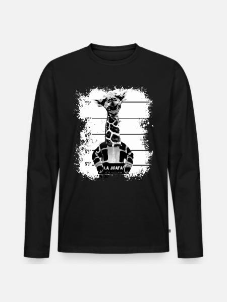 giraffe - Men's Premium Organic Long Sleeve Shirt - black