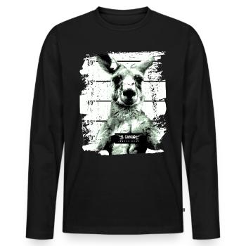 Gefängnis Känguru Beuteltier lustig - Männer Premium Bio Langarmshirt - Schwarz - Vorne - Nico (187cm)