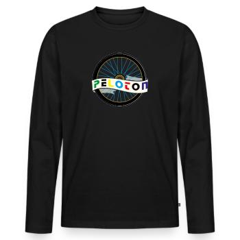 Peloton Rad italienischen Retro Vintage Radfahren - Männer Premium Bio Langarmshirt - Schwarz - Vorne - Nico (187cm)