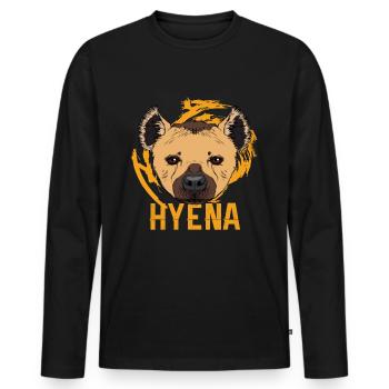 Hyäne | Savanne | Raubtiere - Männer Premium Bio Langarmshirt - Schwarz - Vorne - Nico (187cm)