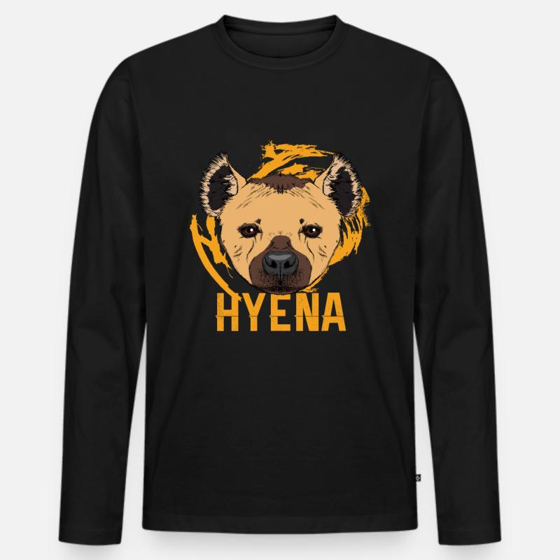 Hyäne | Savanne | Raubtiere - Männer Premium Bio Langarmshirt - Schwarz