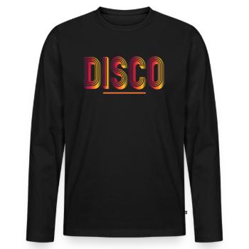Disco Neon Colors Années 1970 Disco Funk Vintage Retro - T-shirt manches longues Premium bio Homme - noir - Devant - Nico (187cm)