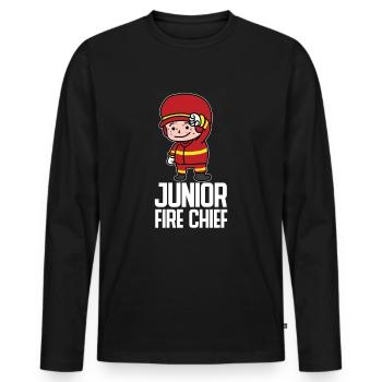 Pompier junior pompier cadeau enfant - T-shirt manches longues Premium bio Homme - noir - Devant - Nico (187cm)