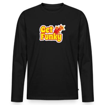 Obtenez génial Disco Funk Vintage Retro Neon des années 1970 - T-shirt manches longues Premium bio Homme - noir - Devant - Nico (187cm)