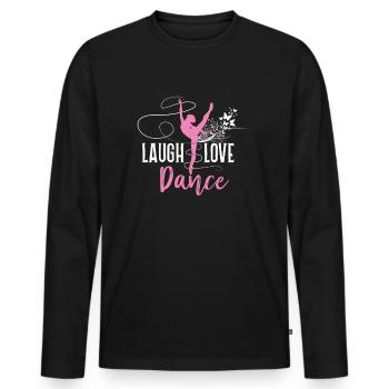 Lachen Sie Liebes-Ballett-Tanz-Ballerina-Tänzerin - Männer Premium Bio Langarmshirt - Schwarz - Vorne - Nico (187cm)