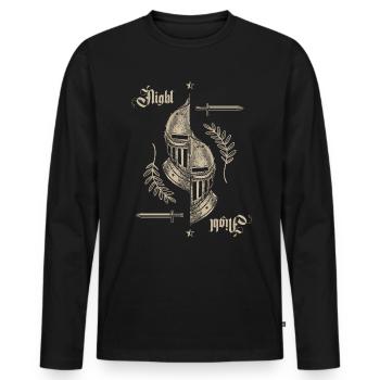 Cadeau du marché du Moyen Age - T-shirt manches longues Premium bio Homme - noir - Devant - Nico (187cm)