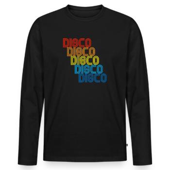 Disco Repeat Rainbow 1970 Disco Funk Vintage - T-shirt manches longues Premium bio Homme - noir - Devant - Nico (187cm)