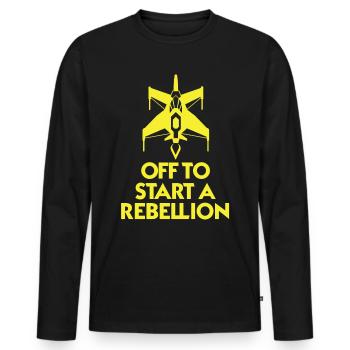 Spaceship galaxy stars science gift - Men's Premium Organic Long Sleeve Shirt - black - Front - Nico (187cm)