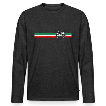 Italian Cyclist Bike Racing Italy Bicycling Flag - Men's Premium Organic Long Sleeve Shirt - heather anthracite - Front - Nico (187cm)