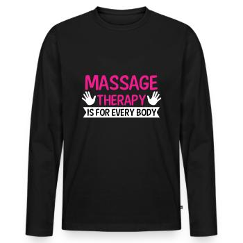 Relax Massage Masseur Relax - T-shirt manches longues Premium bio Homme - noir - Devant - Nico (187cm)