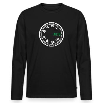 DSLR Kamera Zifferblatt lustig ich liebe Fotografie Fotos - Männer Premium Bio Langarmshirt - Schwarz - Vorne - Nico (187cm)