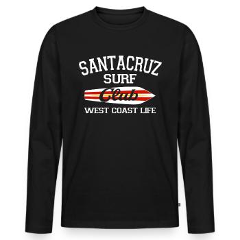Santa Cruz Surf Club Vintage Retro Surf Strand - Männer Premium Bio Langarmshirt - Schwarz - Vorne - Nico (187cm)