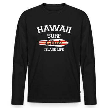 Hawaii Surf Club Vintage Retro Surf Strand - Männer Premium Bio Langarmshirt - Schwarz - Vorne - Nico (187cm)