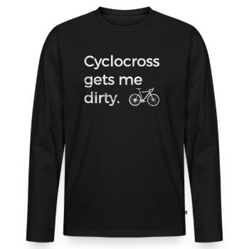Le cyclocross me fait salir les vélos Cross CX - T-shirt manches longues Premium bio Homme - noir - Devant - Nico (187cm)