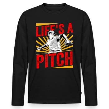 Baseball homer vintage - Men's Premium Organic Long Sleeve Shirt - black - Front - Nico (187cm)