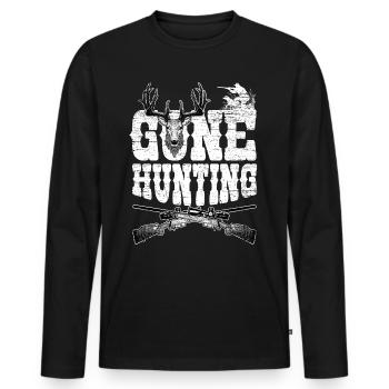 Hunting hunting deer shooting - Men's Premium Organic Long Sleeve Shirt - black - Front - Nico (187cm)