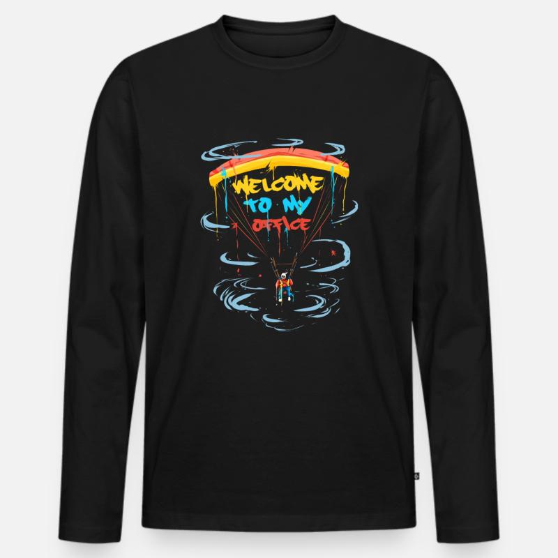 Gleitschirmfliegen Paragleiter - Männer Premium Bio Langarmshirt - Schwarz