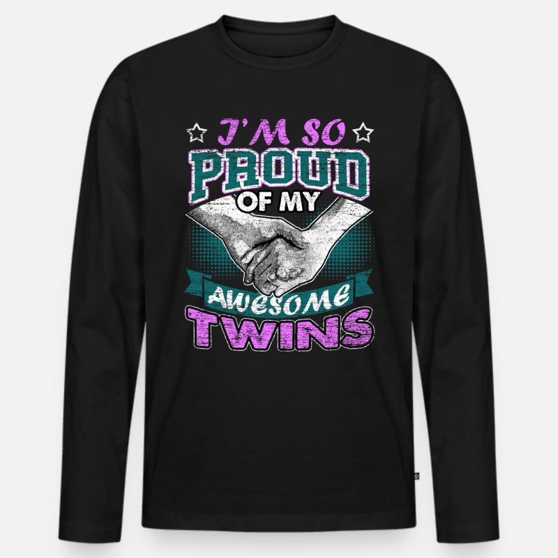 Zwillinge Zwilling - Männer Premium Bio Langarmshirt - Schwarz