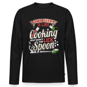 Chemistry Research Science - Men's Premium Organic Long Sleeve Shirt - black - Front - Nico (187cm)