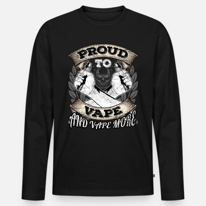 Vaping Dampfen Dampfer - Männer Premium Bio Langarmshirt - Schwarz