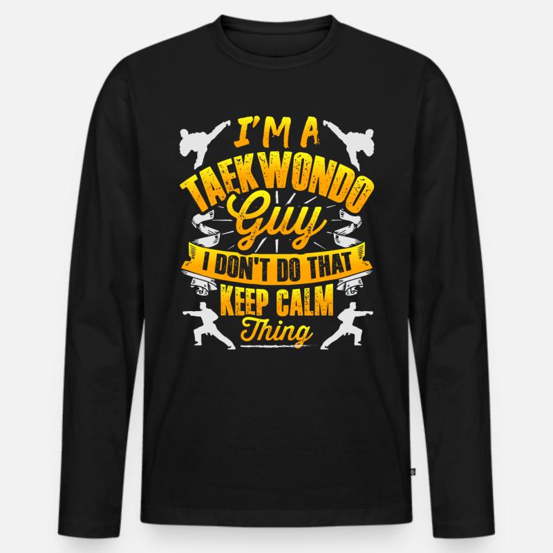 Tae kwon do Fighter - Männer Premium Bio Langarmshirt - Schwarz
