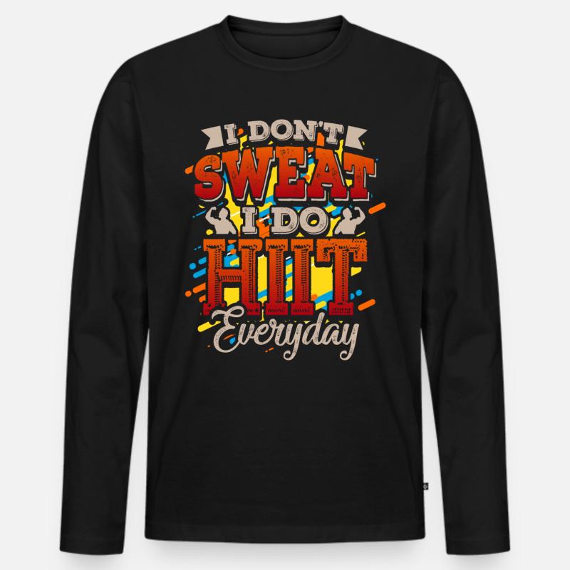 Hiit Intervalltraining - Männer Premium Bio Langarmshirt - Schwarz
