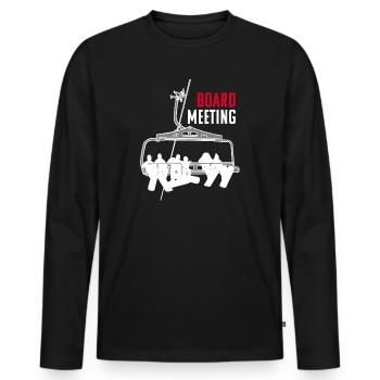 Board Meeting Snowboarding Outfit Apres Ski Party - Männer Premium Bio Langarmshirt - Schwarz - Vorne - Nico (187cm)