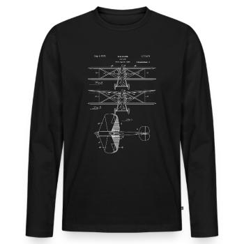 1929 symbolic double-decker patent aircraft scheme - Men's Premium Organic Long Sleeve Shirt - black - Front - Nico (187cm)