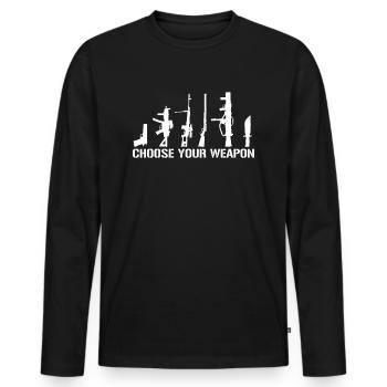 W�hlen Sie Ihre Waffe Military Firepower Rifle Gun - Männer Premium Bio Langarmshirt - Schwarz - Vorne - Nico (187cm)