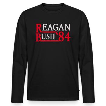 Reagan Bush 1984 Élire le président Reagan - T-shirt manches longues Premium bio Homme - noir - Devant - Nico (187cm)