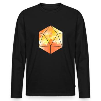 Polyeder Aquarell 20-seitige W�rfel Dungeon RPGd20 - Männer Premium Bio Langarmshirt - Schwarz - Vorne - Nico (187cm)