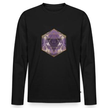 Polyhedron Galaxy D20 dice game Dungeon RPGd20 K - Men's Premium Organic Long Sleeve Shirt - black - Front - Nico (187cm)