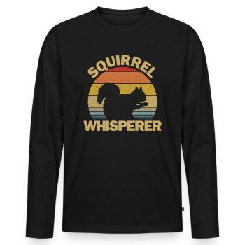 Eichh�rnchen Whisperer Liebhaber Retro Sunset Eich - Männer Premium Bio Langarmshirt - Schwarz - Vorne - Nico (187cm)