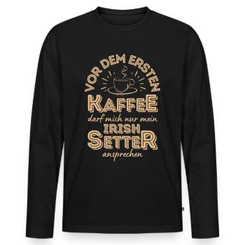 Irish Setter Kaffee Hund Cafe - Männer Premium Bio Langarmshirt - Schwarz - Vorne - Nico (187cm)