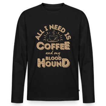 Bloodhound Coffee Dog Cafe - T-shirt manches longues Premium bio Homme - noir - Devant - Nico (187cm)