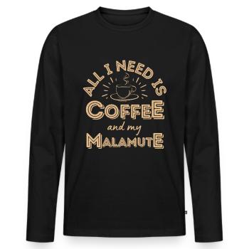 Malamute Kaffee Hund Cafe - Männer Premium Bio Langarmshirt - Schwarz - Vorne - Nico (187cm)