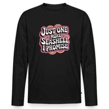 Nur noch eine Muschel, das verspreche ich Retro-Mu - Männer Premium Bio Langarmshirt - Schwarz - Vorne - Nico (187cm)