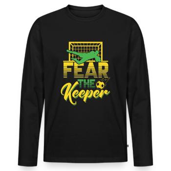 Fear The Keeper - Football gardien de but de pénalité - T-shirt manches longues Premium bio Homme - noir - Devant - Nico (187cm)