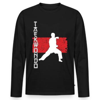Martial Arts - Tae kwon do - Men's Premium Organic Long Sleeve Shirt - black - Front - Nico (187cm)