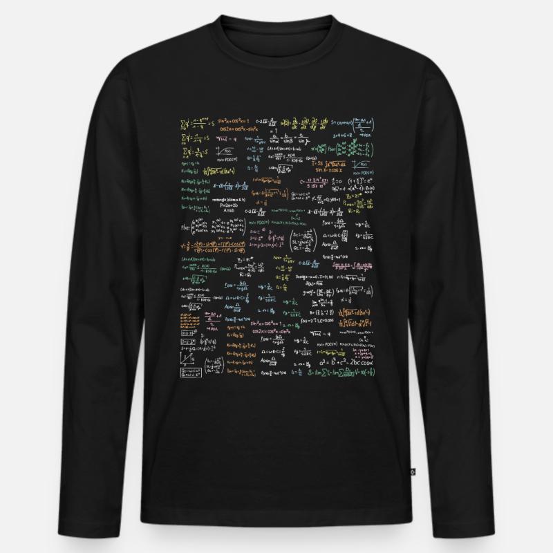 Formelsammlung Mathe - Männer Premium Bio Langarmshirt - Schwarz