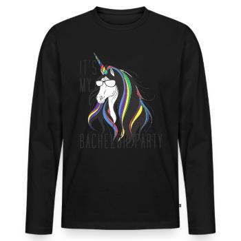Bachelor Party Unicorn - Männer Premium Bio Langarmshirt - Schwarz - Vorne - Nico (187cm)
