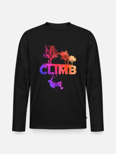 Climbing climb mountain - Men's Premium Organic Long Sleeve Shirt - black
