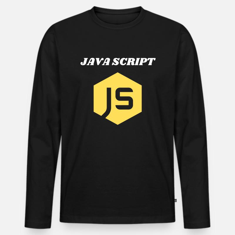 JavaScript Programmeur - T-shirt manches longues Premium bio Homme - noir