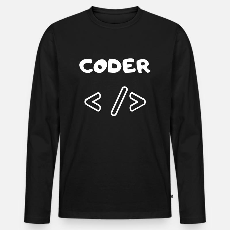 CODER WEB DEVELOPER - Men's Premium Organic Long Sleeve Shirt - black