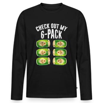 Check out my six pack beer design for a beer - Men's Premium Organic Long Sleeve Shirt - black - Front - Nico (187cm)