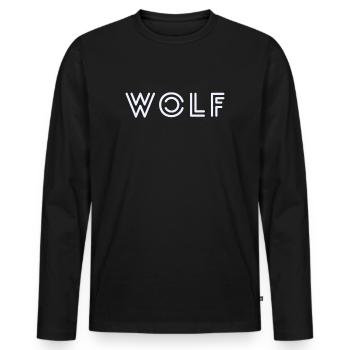 WOLF - Men's Premium Organic Long Sleeve Shirt - black - Front - Nico (187cm)