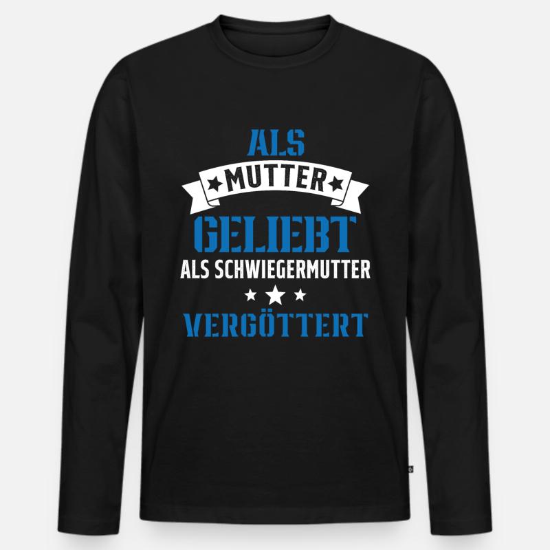Schwiegermutter Mama Schwiegermama Mutter Mutterta - Männer Premium Bio Langarmshirt - Schwarz