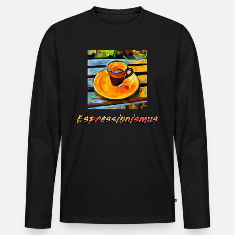 Expressionismus Espresso ergibt Espressionismus - Männer Premium Bio Langarmshirt - Schwarz
